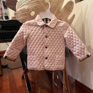 Burberry Light Pink Quilted Kids Jacket